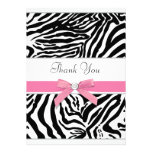 Pink Zebra Thank You Card Custom Announcements
