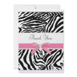 Pink Zebra Thank You Card Custom Announcements