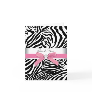 Pink Zebra Thank You Cards card