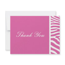 Pink Zebra Thank You Note invitations by hummingbirdcake Pink Zebra Thank You Note invitations