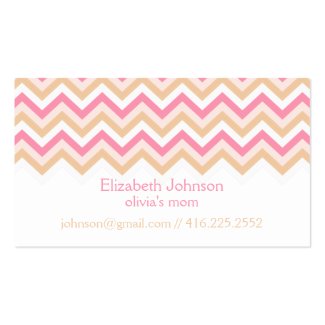 Pink Zigzag Mommy Calling Card Business Card