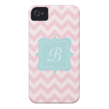 Pink Zigzag Monogram Case-Mate iPhone 4 Cases