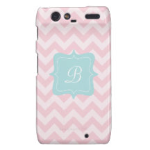 Pink Zigzag Monogram Motorola Droid RAZR Covers
