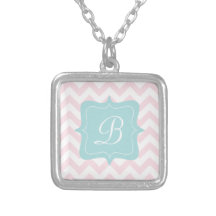 Pink Zigzag Monogram Necklaces