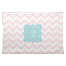 Pink Zigzag Monogram Placemats