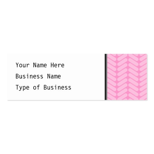 Pink Zigzag Pattern inspired by Knitting. Business Cards (front side)