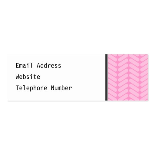 Pink Zigzag Pattern inspired by Knitting. Business Cards (back side)
