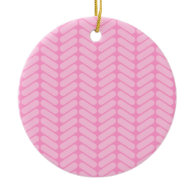 Pink Zigzag Pattern inspired by Knitting. Christmas Ornaments