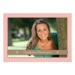 Pink zigzag photo graduation party announcement