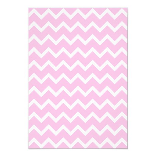 Pink Zigzags with Custom Monogram. Personalized Invitation