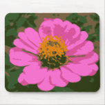Pink ZInnia Flower Mouse Pad