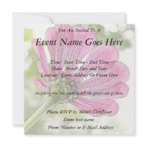Pink Zinnia reaching for the sky Custom Announcements