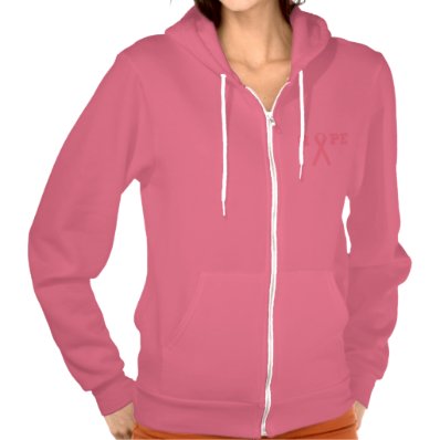 Pink zip up hoodie - Hope Breast Cancer Awareness
