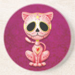 Pink Zombie Sugar Kitten Beverage Coaster
