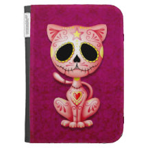 Pink Zombie Sugar Kitten Kindle Folio Cases