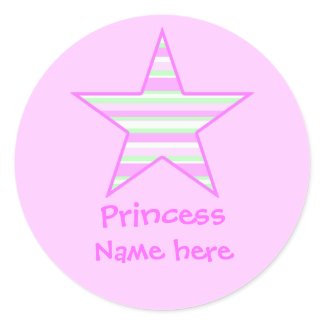 pinkgreencccstar2, Princess, Name here sticker