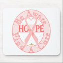 PinkHeartRibbonBeAwareFindCureLight mousepads by awareness PinkHeartRibbonBeAwareFindCureLight mousepads