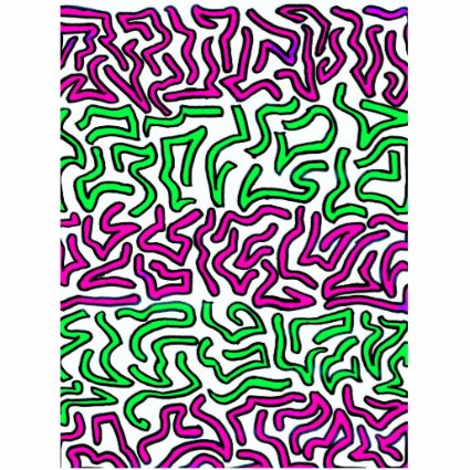 Pinkish Purple and Green Chunky Shapes doodle Photo Cut Out