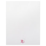 Pinkish Red colorized scattered wildflowers letterhead