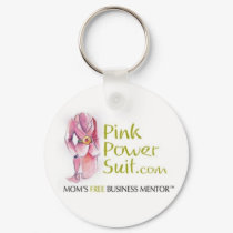 PinkPowerSuit Logo Keychain