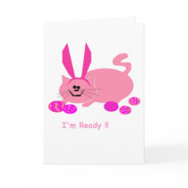 PinkPuss Easter Greeting Card