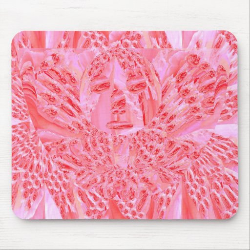 PinkRose RedRose Floral Butterfly Pattern Mousepad