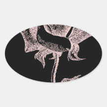 PinkRoseOnBlack Stickers