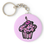 pinks and purples camouflage cupcake keychain