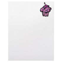 pinks and purples camouflage cupcake customized letterhead