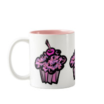 pinks and purples camouflage cupcake mugs