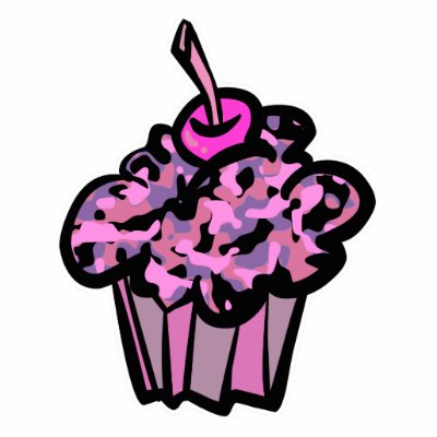 pinks and purples camouflage cupcake photo cut out by cupcakewear