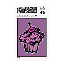 pinks and purples camouflage cupcake postage