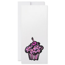 pinks and purples camouflage cupcake customized rack card