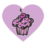 pinks and purples camouflage cupcake sticker
