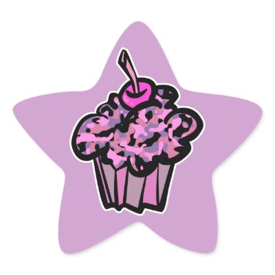 pinks and purples camouflage cupcake stickers Zazzle_sticker pinks and purples camouflage cupcake stickers Zazzle_sticker