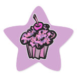 pinks and purples camouflage cupcake stickers