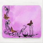 Pinks with butterflies mousepad