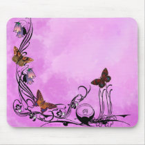 Pinks with butterflies mousepads