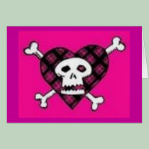 pinkskull note card cards