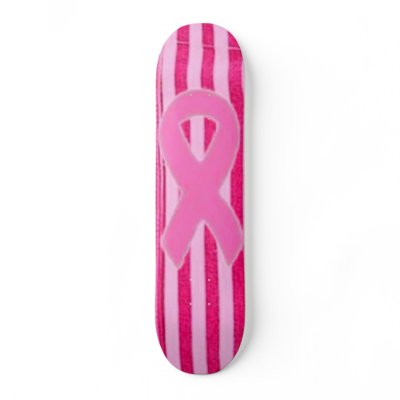 Pinkstripe Ribbon Skteboard Skateboard by darshe40