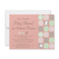 Pinky Dots Baby Shower Invitation