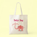 Pinky Elephant Baby Tote bags