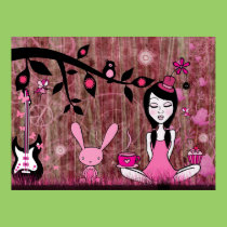 Pinky In Pinky Land Print by littleamylee Pinky In Pinky Land Print