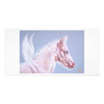 Pinky pegasus foal photo greeting card