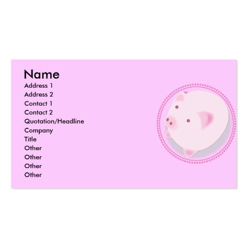 Pinky_Pig Business Card Template (front side)