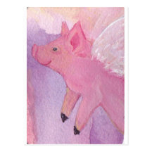Pinky the Flying Pig - When Pigs Fly Post Cards
