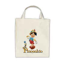 Pinocchio with Jiminy Cricket 2 Tote Bags