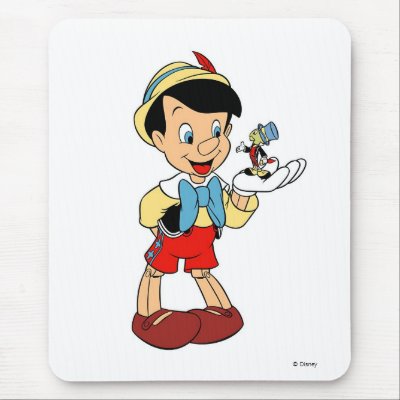 Pinocchio with Kiminy Cricket Disney mousepads