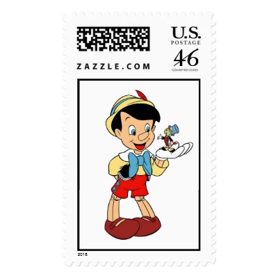 Pinocchio with Kiminy Cricket Disney postage
