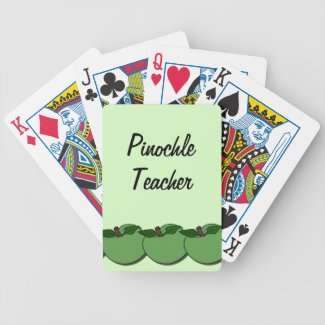 Pinochle Teacher Green Apples Bicycle Card Deck